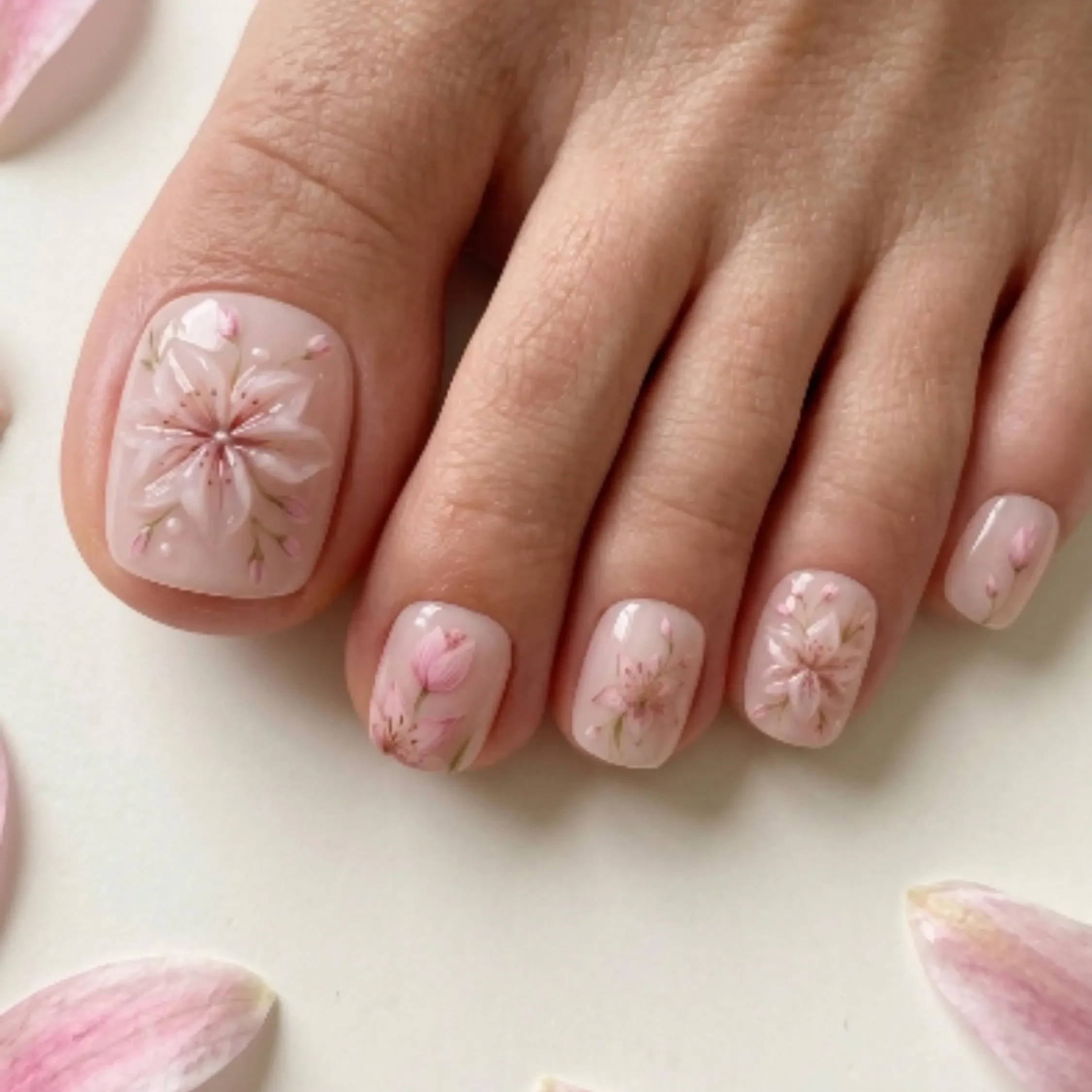 press on toes, soft pink tulip, press on nails, custom press on nails, fake nails, Nails Art, stained glass nails, gold press on nails, 3d press on nails, luxury press on nails, handmade press on nails