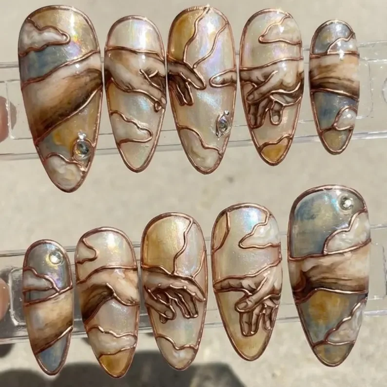 press on nails, custom press on nails, fake nails, Nails Art, stained glass nails, gold press on nails, 3d press on nails, luxury press on nails, handmade press on nails