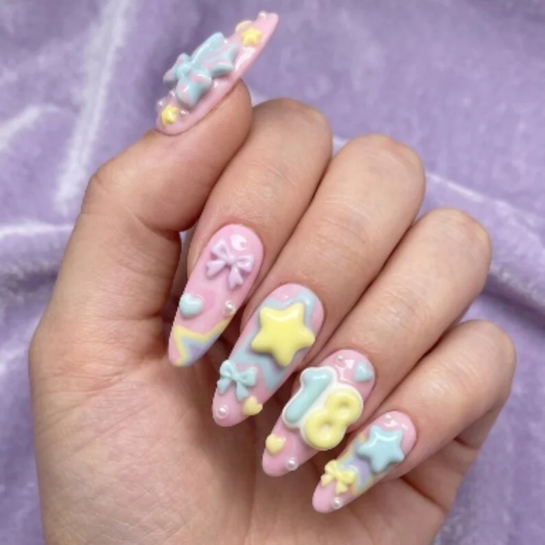 press on nails, custom press on nails, fake nails, Nails Art, stained glass nails, gold press on nails, 3d press on nails, luxury press on nails, handmade press on nails