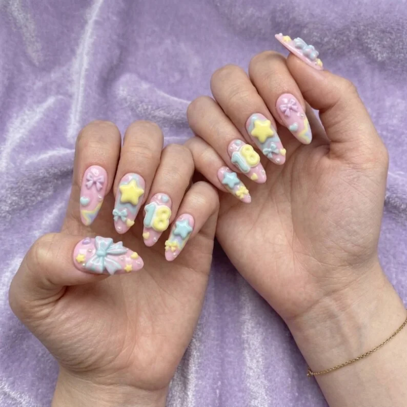 press on nails, custom press on nails, fake nails, Nails Art, stained glass nails, gold press on nails, 3d press on nails, luxury press on nails, handmade press on nails