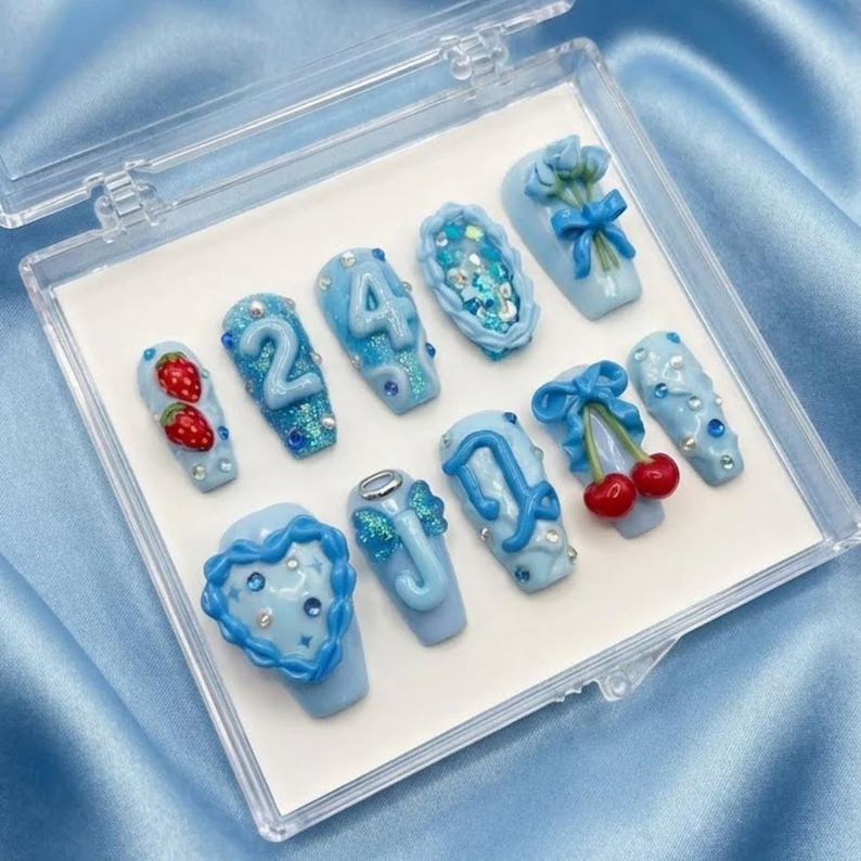 3D zodiac nails, zodiac design, press on nails, custom press on nails, fake nails, Nails Art, stained glass nails, gold press on nails, 3d press on nails, luxury press on nails, handmade press on nails