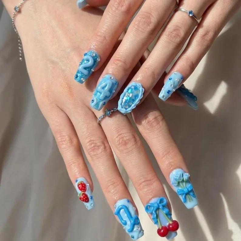 3D zodiac nails, zodiac design, press on nails, custom press on nails, fake nails, Nails Art, stained glass nails, gold press on nails, 3d press on nails, luxury press on nails, handmade press on nails