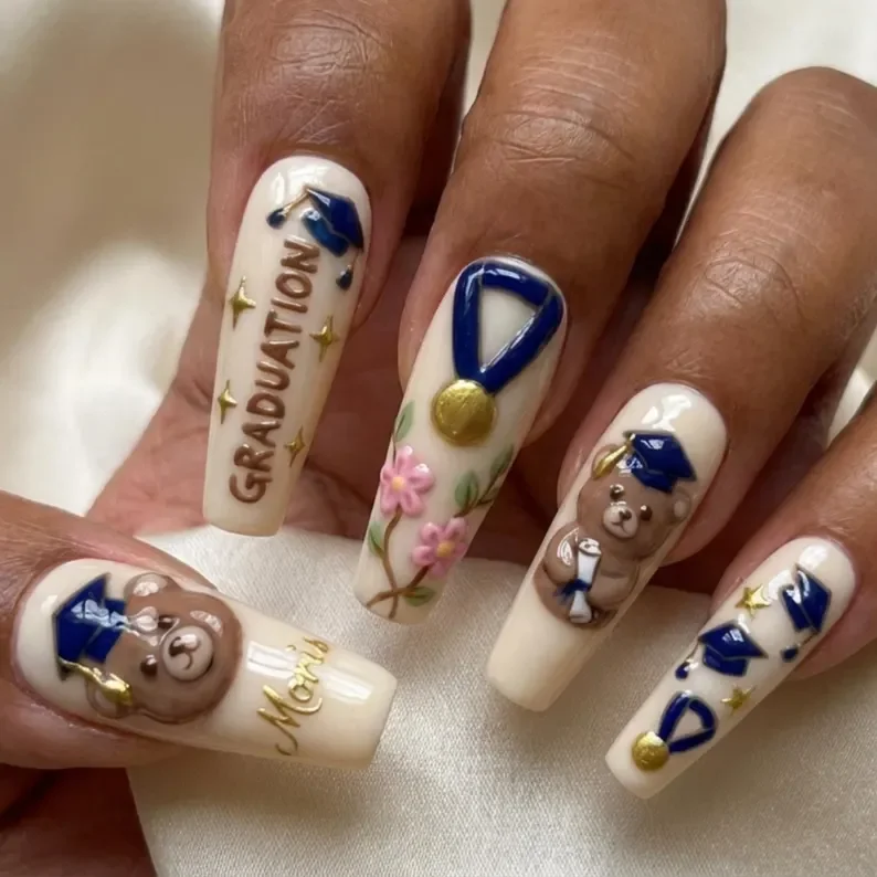 personalized nails, kawaii 3d nails, press on nails, custom press on nails, fake nails, Nails Art, stained glass nails, gold press on nails, 3d press on nails, luxury press on nails, handmade press on nails