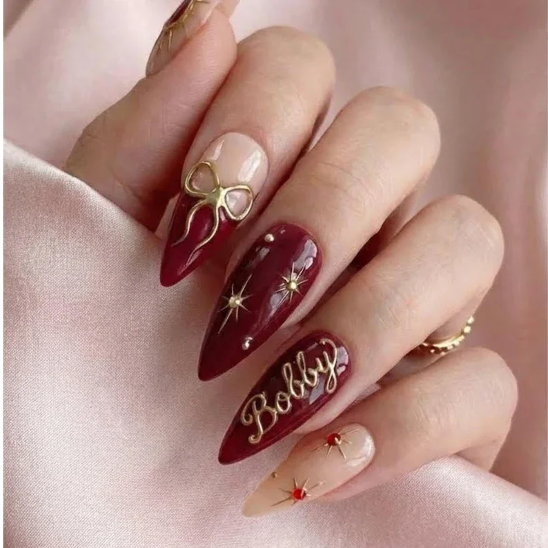 valentine nail gift, press on nail set, press on nails, custom press on nails, fake nails, Nails Art, stained glass nails, gold press on nails, 3d press on nails, luxury press on nails, handmade press on nails