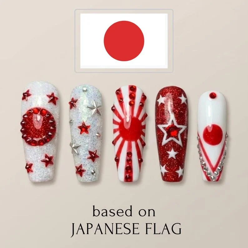 custom press ons, national flag nails, press on nails, custom press on nails, fake nails, Nails Art, stained glass nails, gold press on nails, 3d press on nails, luxury press on nails, handmade press on nails