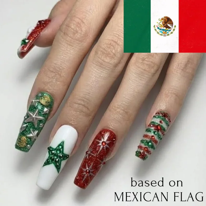 custom national flag, press-on nails, press on nails, custom press on nails, fake nails, Nails Art, stained glass nails, gold press on nails, 3d press on nails, luxury press on nails, handmade press on nails