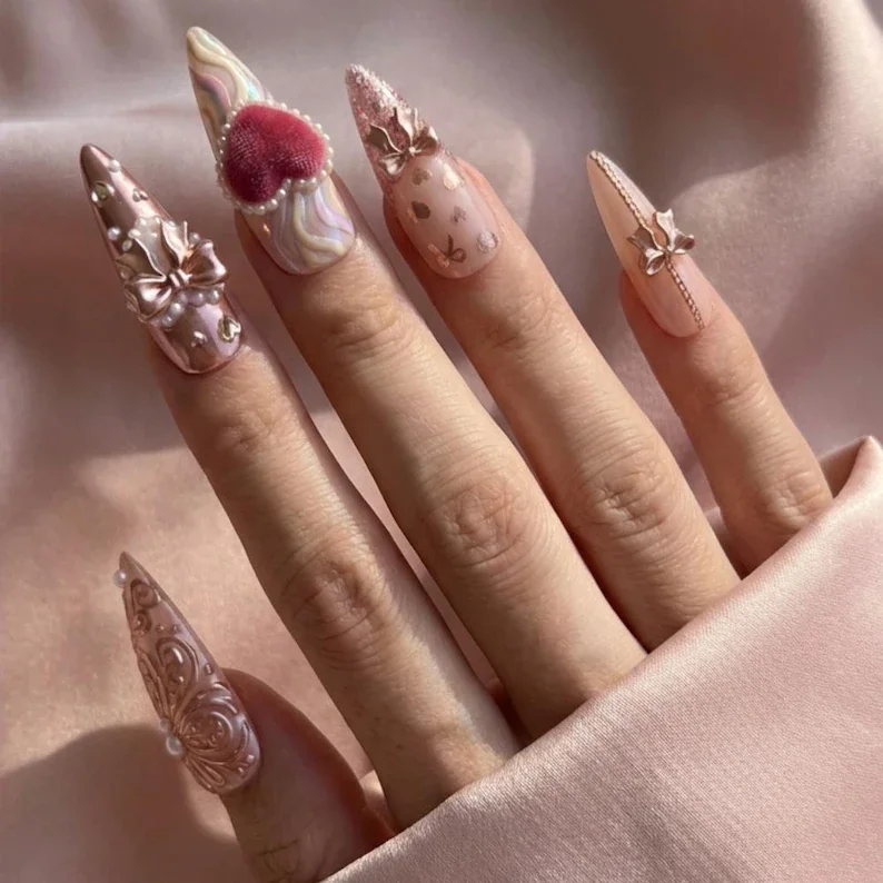 custom photo nails, press on nails, custom press on nails, fake nails, Nails Art, stained glass nails, gold press on nails, 3d press on nails, luxury press on nails, handmade press on nails