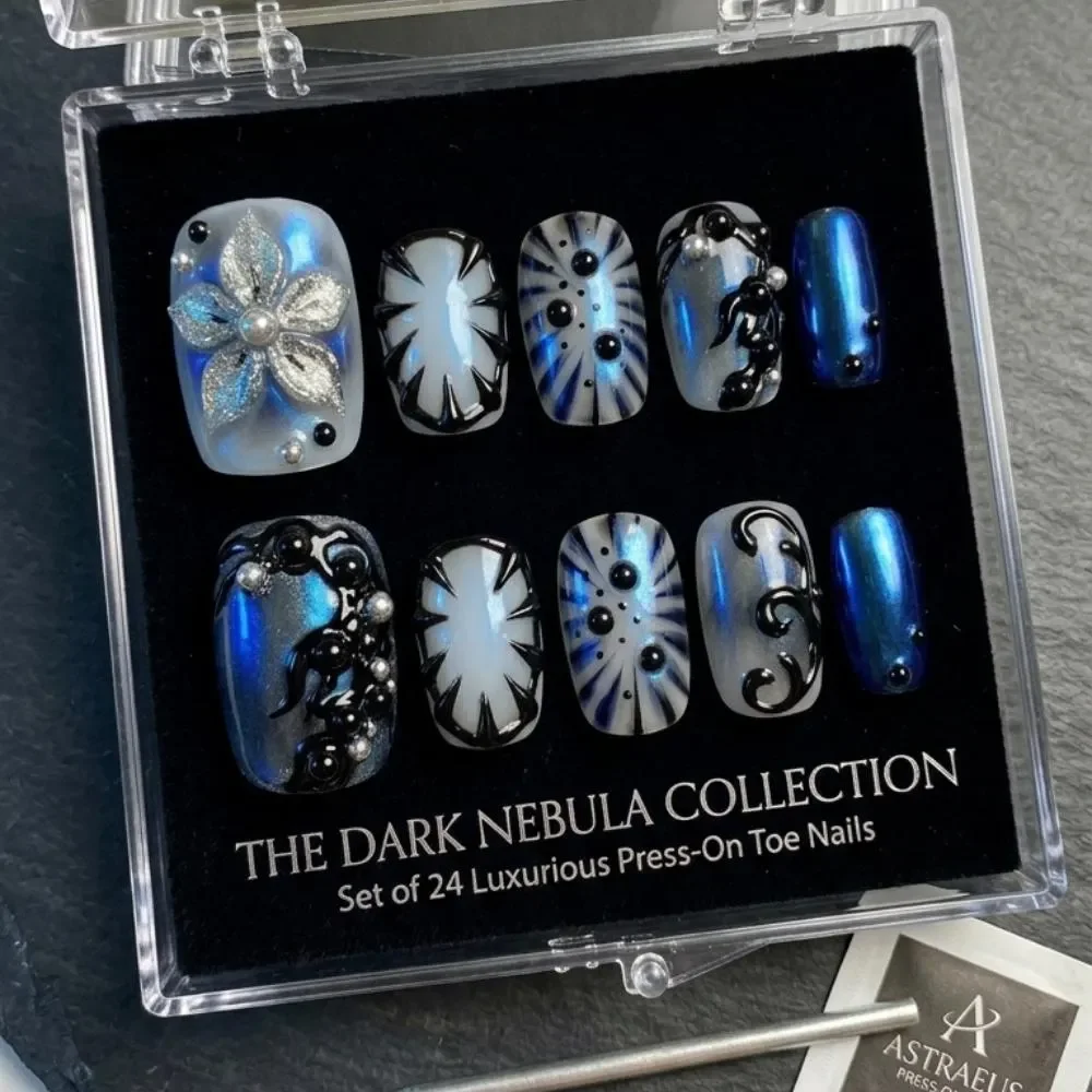 grunge pedicure, black chrome petals, press on nails, custom press on nails, fake nails, Nails Art, stained glass nails, gold press on nails, 3d press on nails, luxury press on nails, handmade press on nails