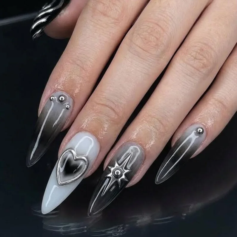 coquette design, chrome nail set, press on nails, custom press on nails, fake nails, Nails Art, stained glass nails, gold press on nails, 3d press on nails, luxury press on nails, handmade press on nails