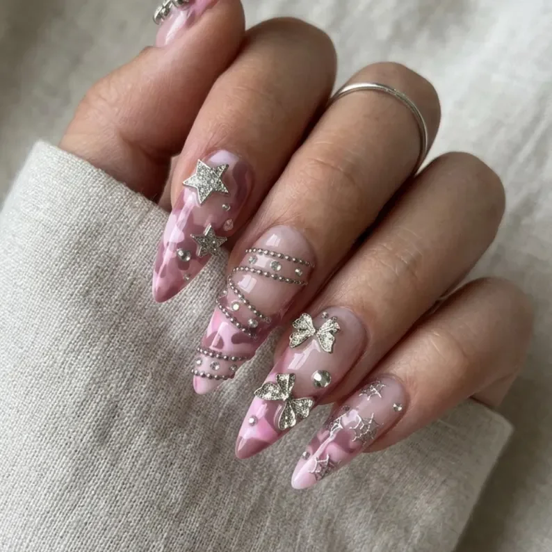 butterfly charms, press on nail set, press on nails, custom press on nails, fake nails, Nails Art, stained glass nails, gold press on nails, 3d press on nails, luxury press on nails, handmade press on nails