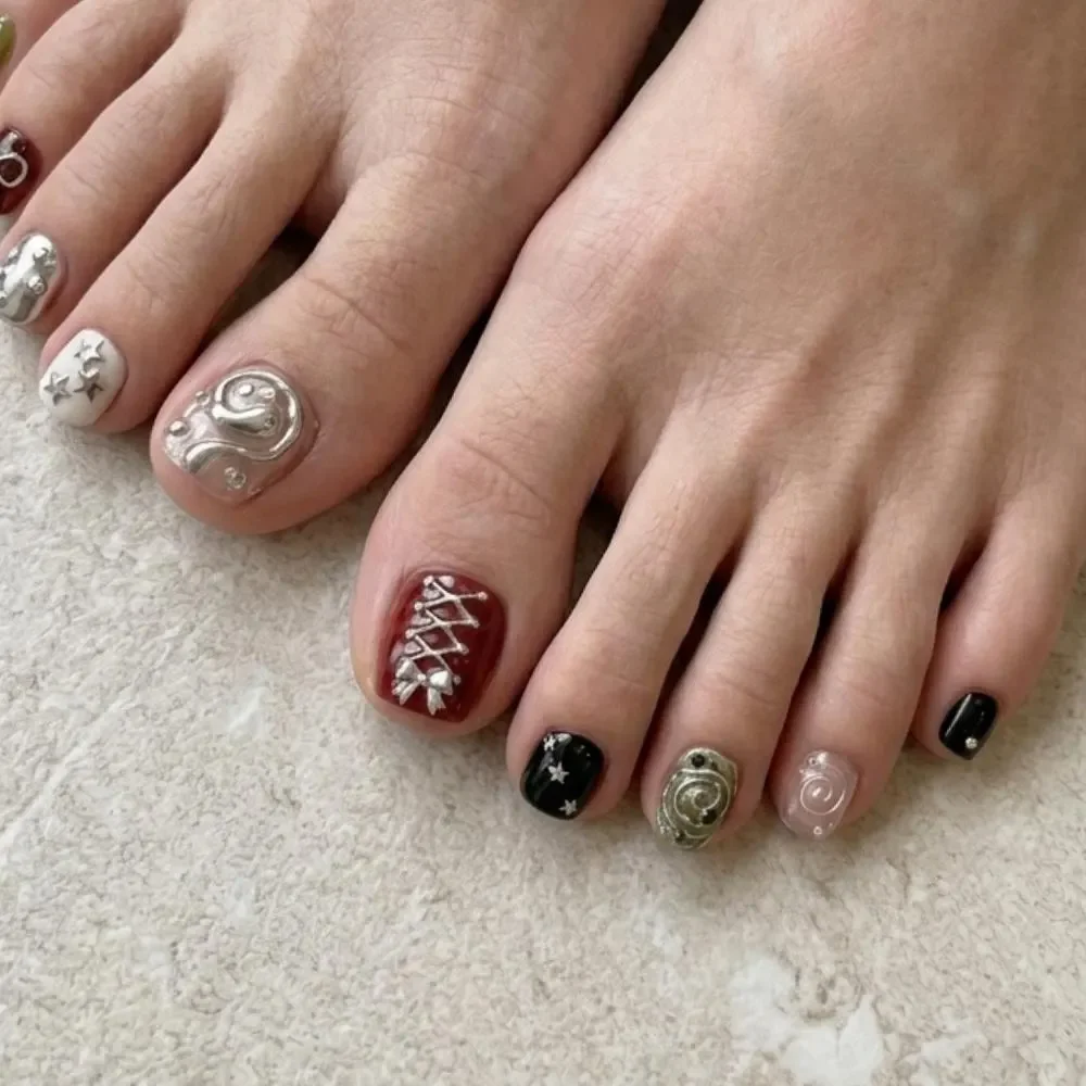 star accent nails, goth press on nails, press on nails, custom press on nails, fake nails, Nails Art, stained glass nails, gold press on nails, 3d press on nails, luxury press on nails, handmade press on nails
