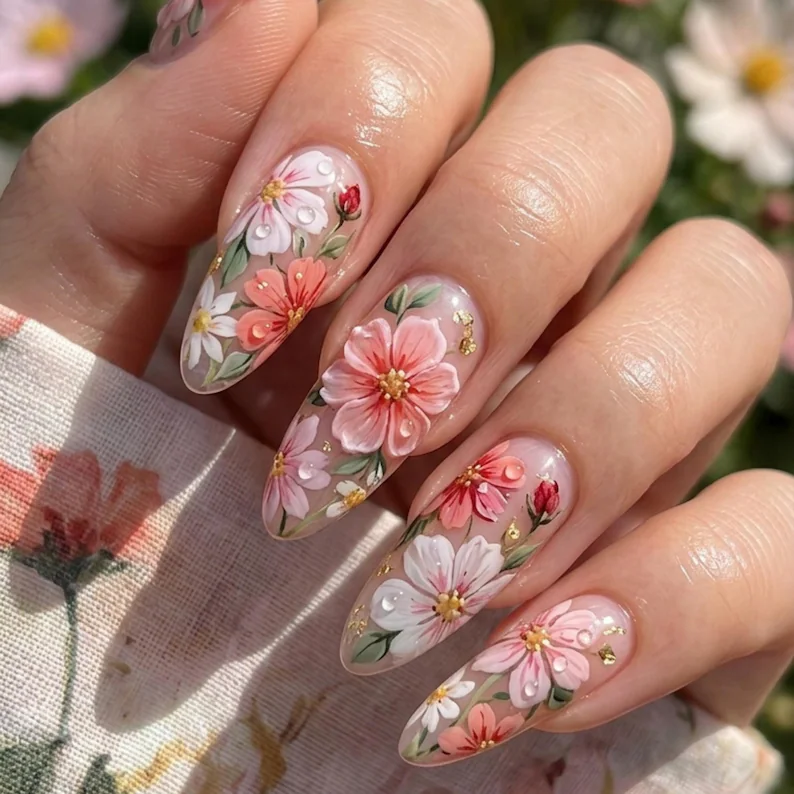 press on nails, luxury botanical, custom press on nails, fake nails, Nails Art, stained glass nails, gold press on nails, 3d press on nails, luxury press on nails, handmade press on nails