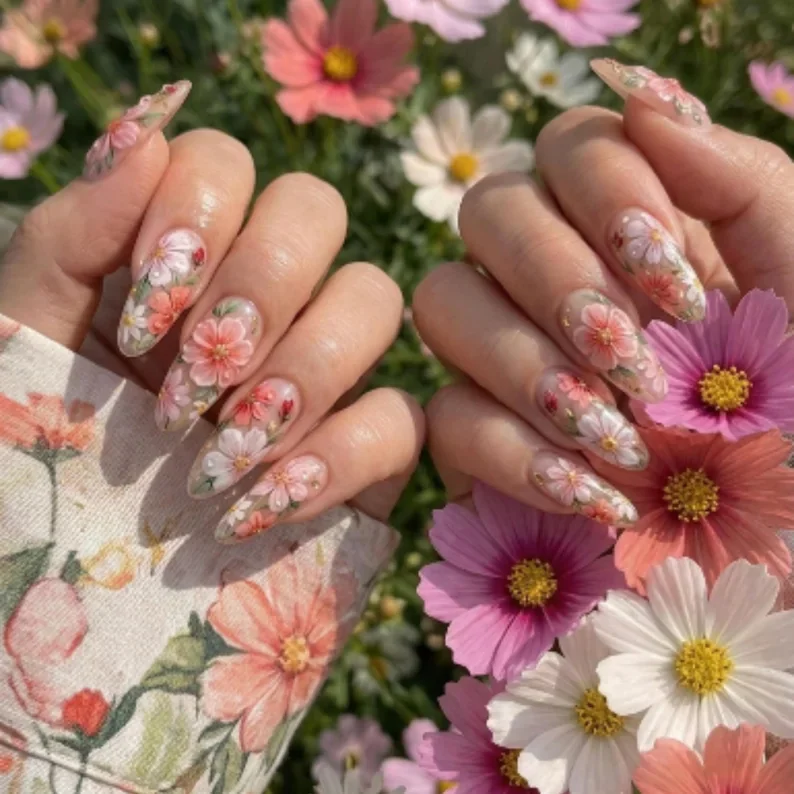 press on nails, luxury botanical, custom press on nails, fake nails, Nails Art, stained glass nails, gold press on nails, 3d press on nails, luxury press on nails, handmade press on nails