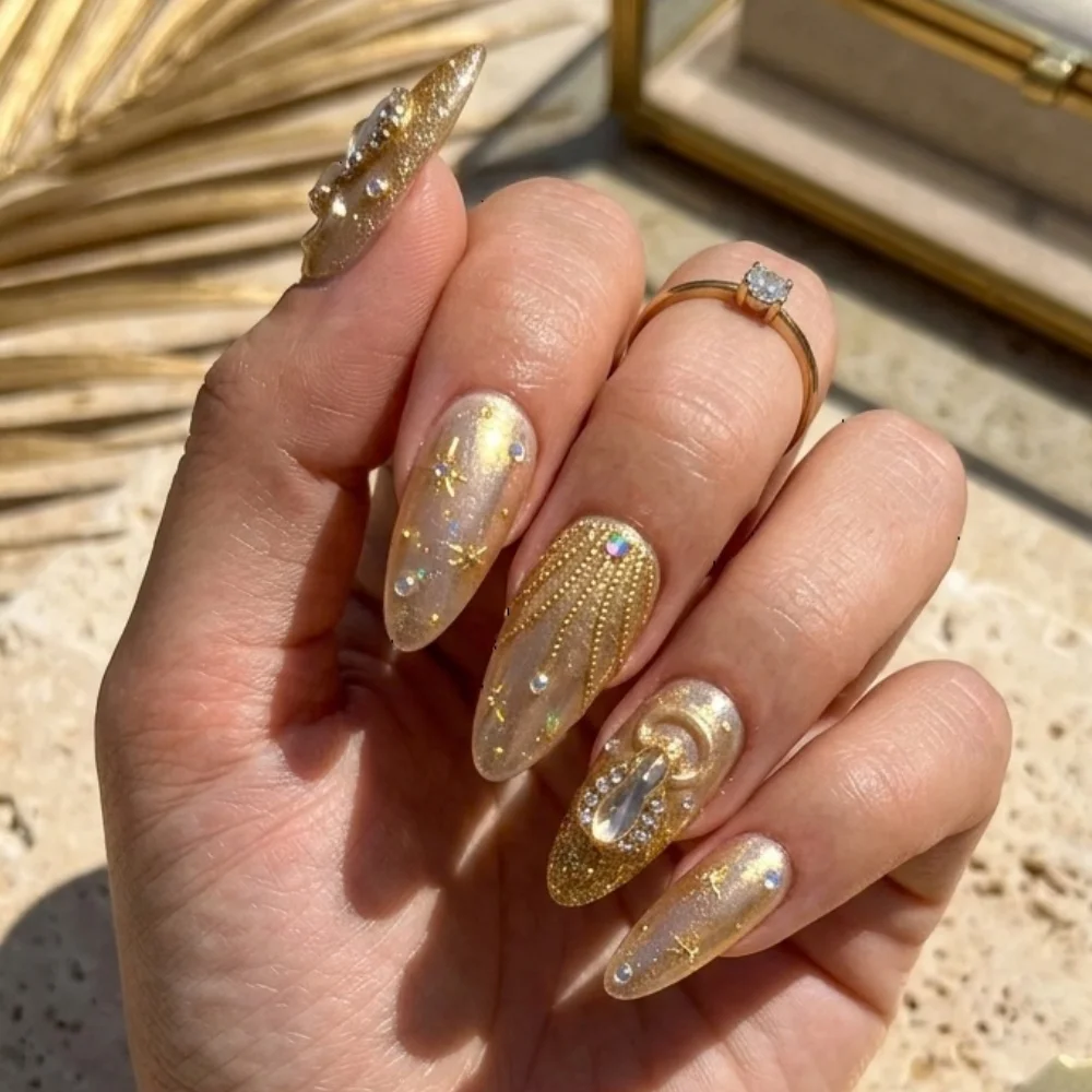 press on nails, custom press on nails, fake nails, Nails Art, stained glass nails, gold press on nails, 3d press on nails, luxury press on nails, handmade press on nails