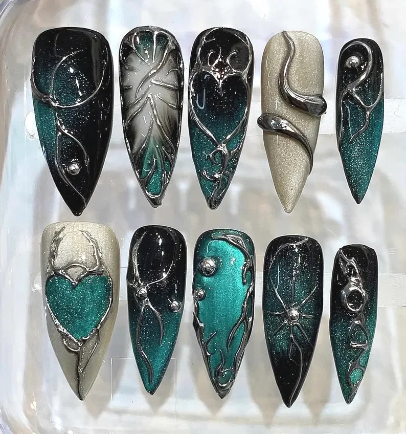 press on nails, custom press on nails, fake nails, Nails Art, stained glass nails, gold press on nails, 3d press on nails, luxury press on nails, handmade press on nails