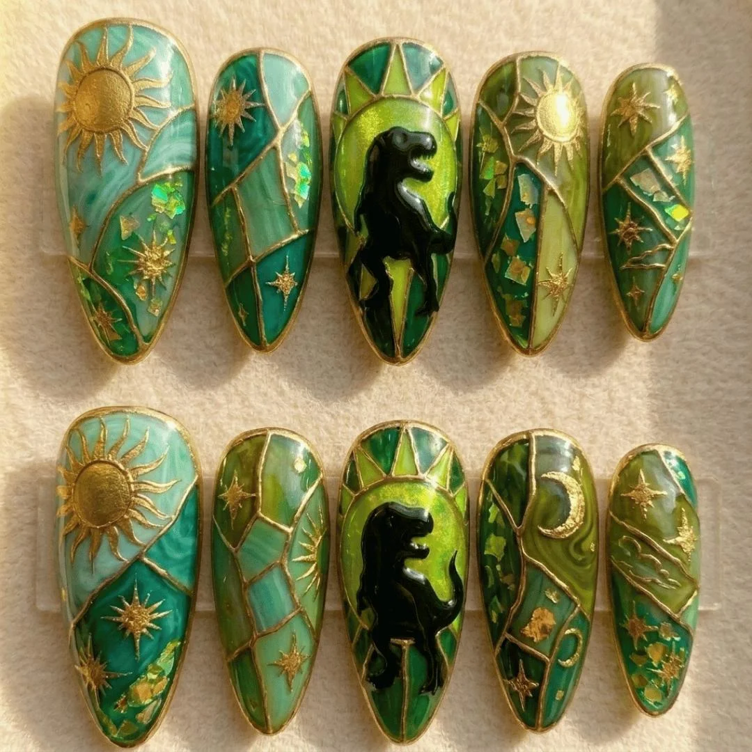 press on nails, custom press on nails, fake nails, Nails Art, stained glass nails, gold press on nails, 3d press on nails, luxury press on nails, handmade press on nails