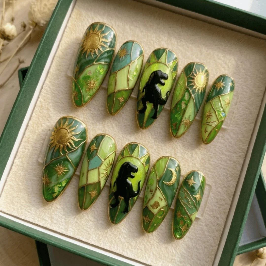 press on nails, custom press on nails, fake nails, Nails Art, stained glass nails, gold press on nails, 3d press on nails, luxury press on nails, handmade press on nails
