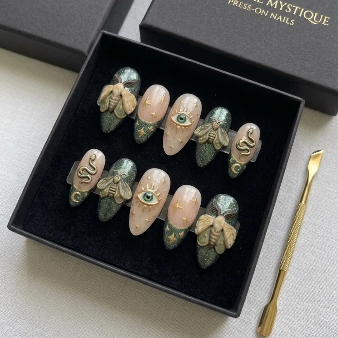 press on nails, custom press on nails, fake nails, Nails Art, stained glass nails, gold press on nails, 3d press on nails, luxury press on nails, handmade press on nails