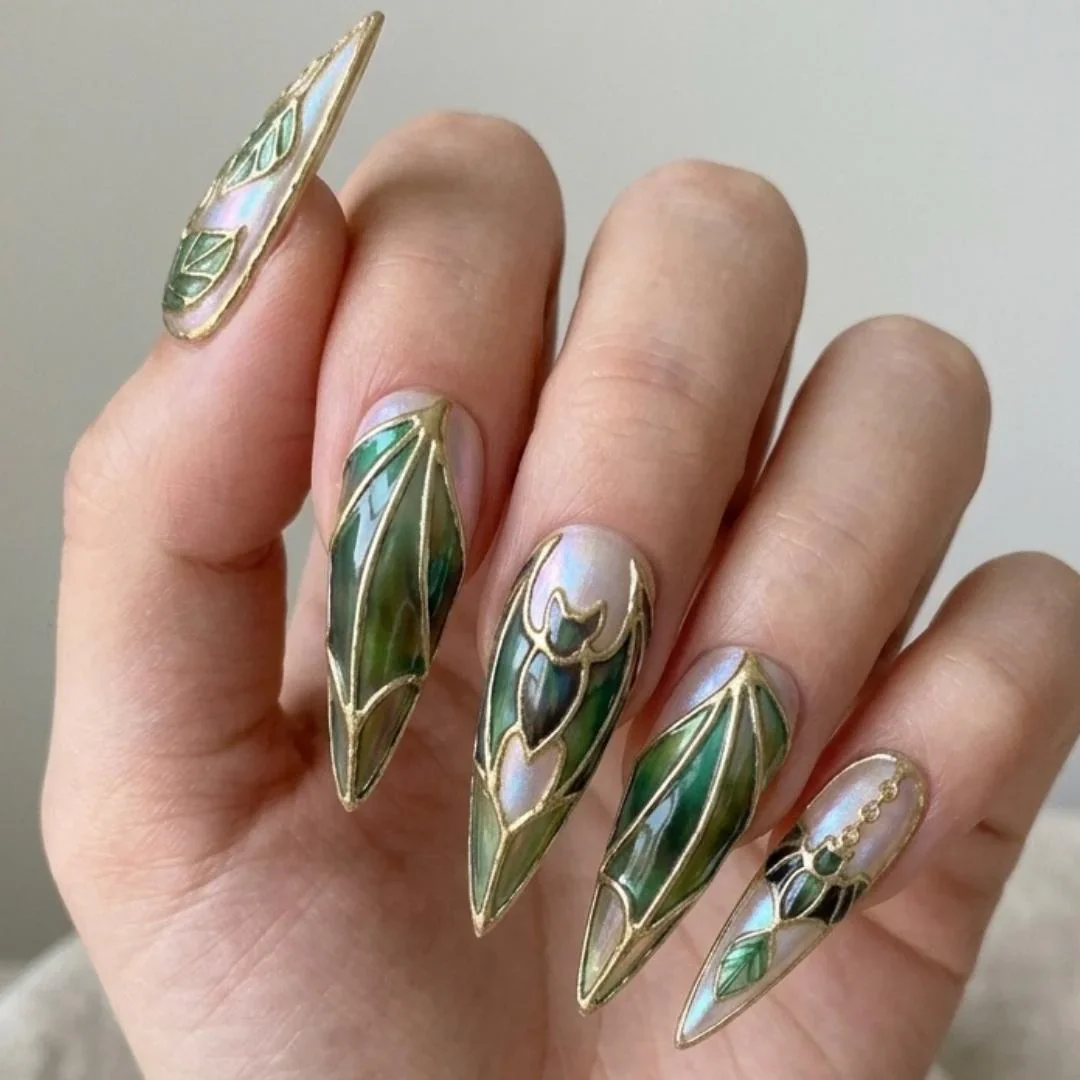 press on nails, custom press on nails, fake nails, Nails Art, stained glass nails, gold press on nails, 3d press on nails, luxury press on nails, handmade press on nails