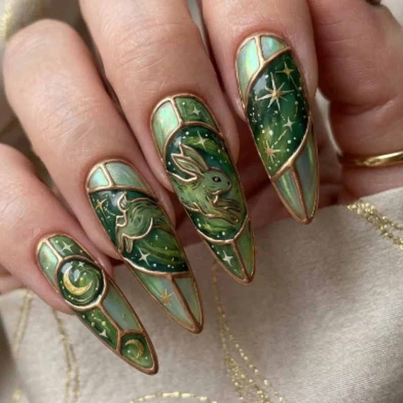 press on nails, custom press on nails, fake nails, Nails Art, stained glass nails, gold press on nails, 3d press on nails, luxury press on nails, handmade press on nails