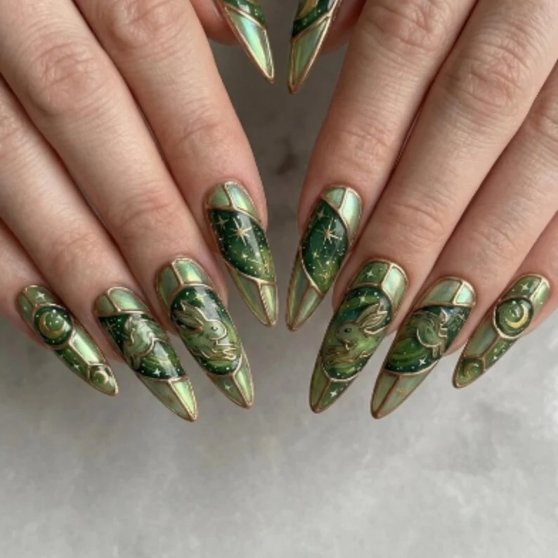 press on nails, custom press on nails, fake nails, Nails Art, stained glass nails, gold press on nails, 3d press on nails, luxury press on nails, handmade press on nails