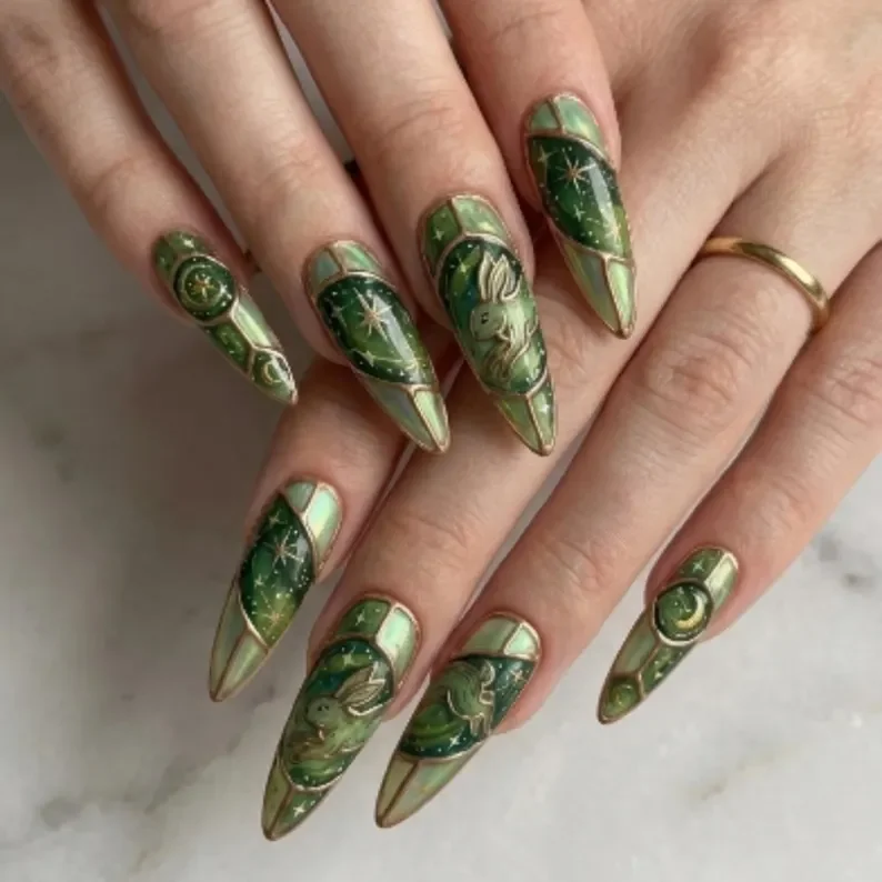 press on nails, custom press on nails, fake nails, Nails Art, stained glass nails, gold press on nails, 3d press on nails, luxury press on nails, handmade press on nails