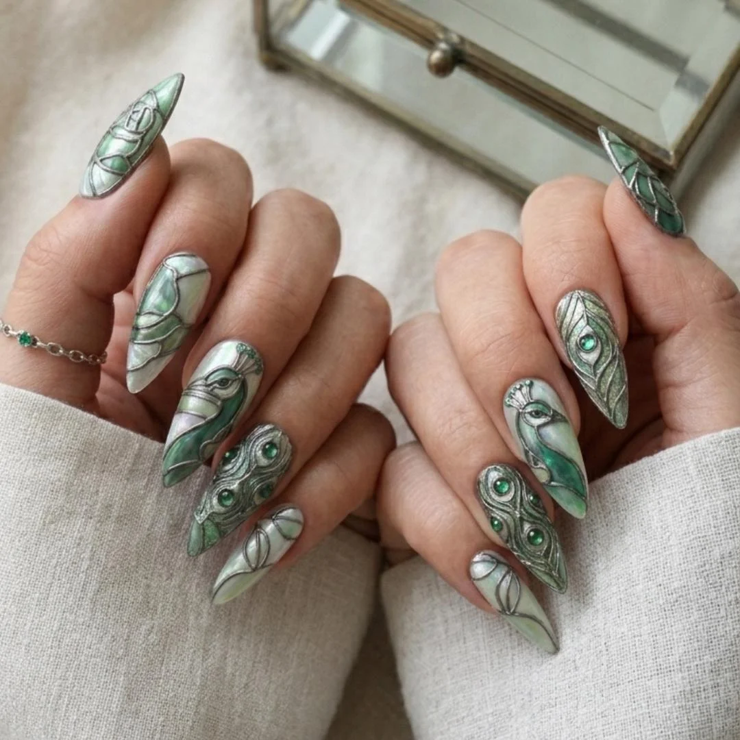 press on nails, custom press on nails, fake nails, Nails Art, stained glass nails, gold press on nails, 3d press on nails, luxury press on nails, handmade press on nails