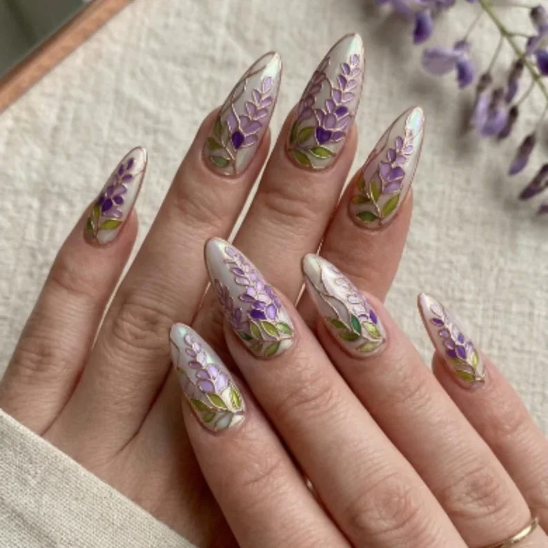 press on nails, 3D rose gold, custom press on nails, fake nails, Nails Art, stained glass nails, gold press on nails, 3d press on nails, luxury press on nails, handmade press on nails