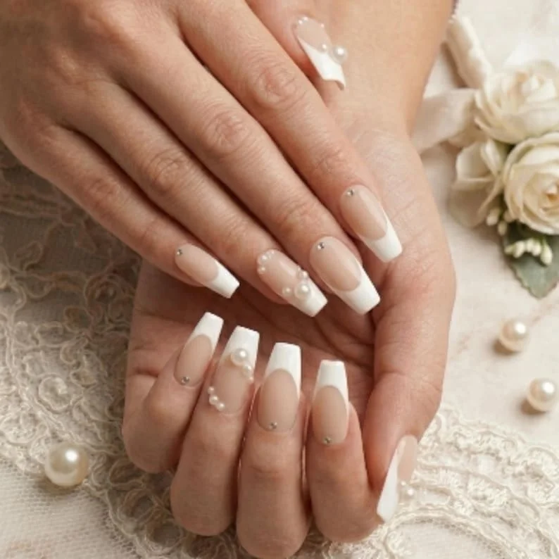 Press On Nails, Bridal False Nails, press on nails, custom press on nails, fake nails, Nails Art, stained glass nails, gold press on nails, 3d press on nails, luxury press on nails, handmade press on nails