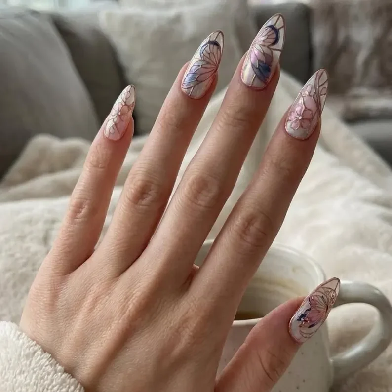 stained glass nails, press on nails, custom press on nails, fake nails, Nails Art, gold press on nails, 3d press on nails, luxury press on nails, handmade press on nails