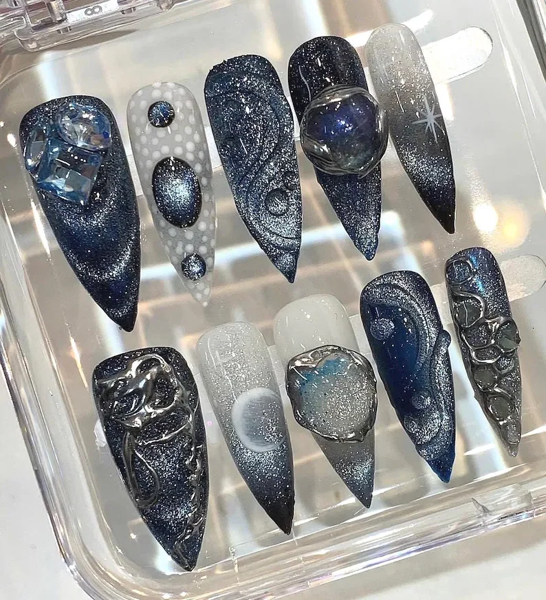 press on nails, custom press on nails, fake nails, Nails Art, stained glass nails, gold press on nails, 3d press on nails, luxury press on nails, handmade press on nails