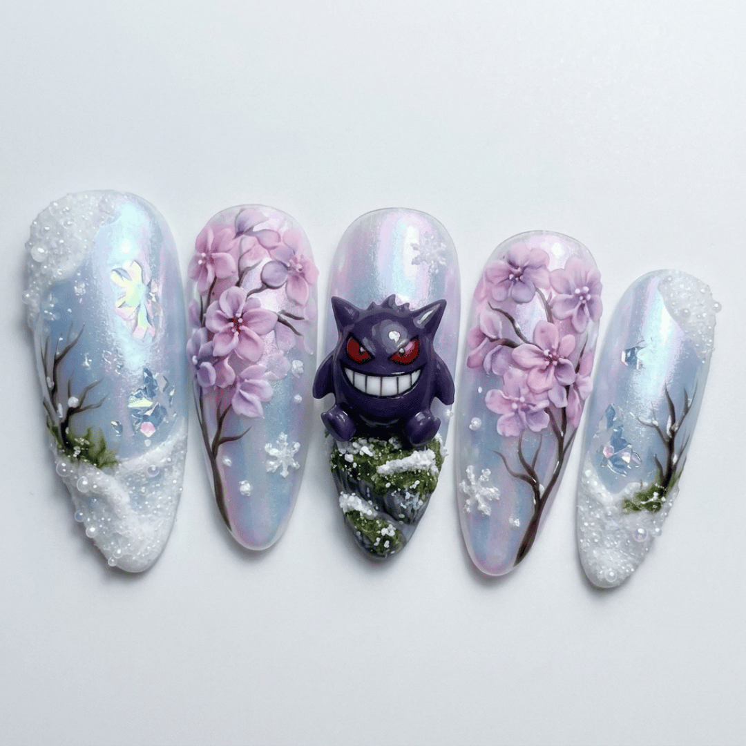 Anime art nails, False nails set, press on nails, custom press on nails, fake nails, Nails Art, stained glass nails, gold press on nails, 3d press on nails, luxury press on nails, handmade press on nails