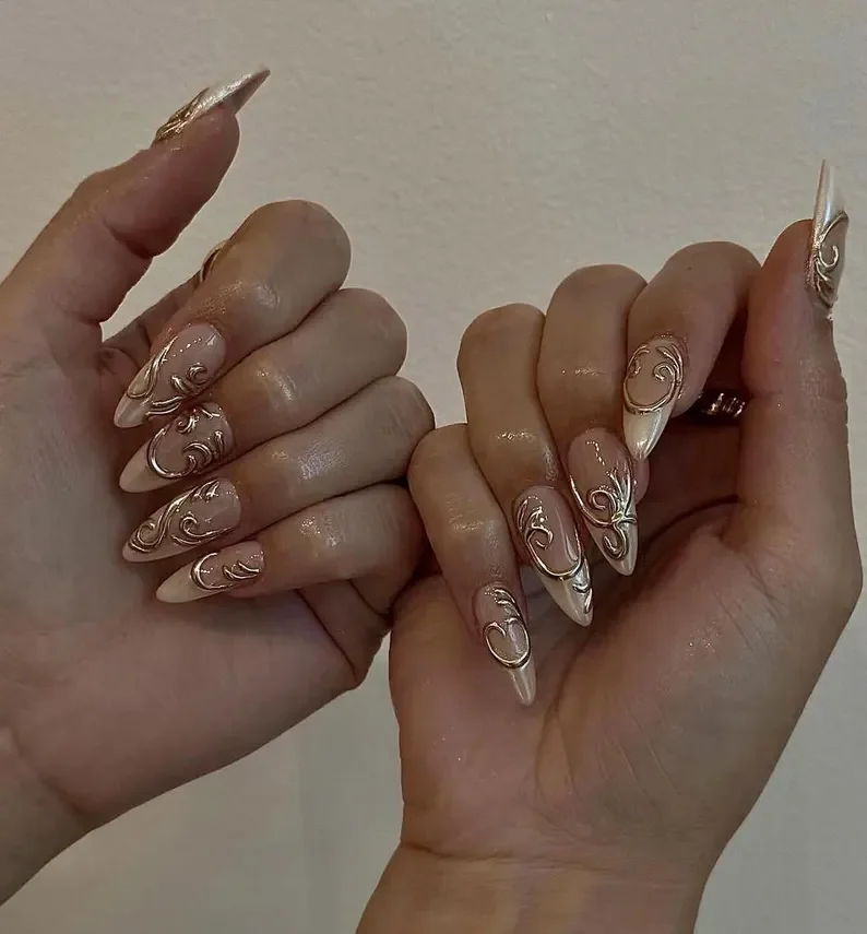 press on nails, custom press on nails, fake nails, Nails Art, stained glass nails, gold press on nails, 3d press on nails, luxury press on nails, handmade press on nails