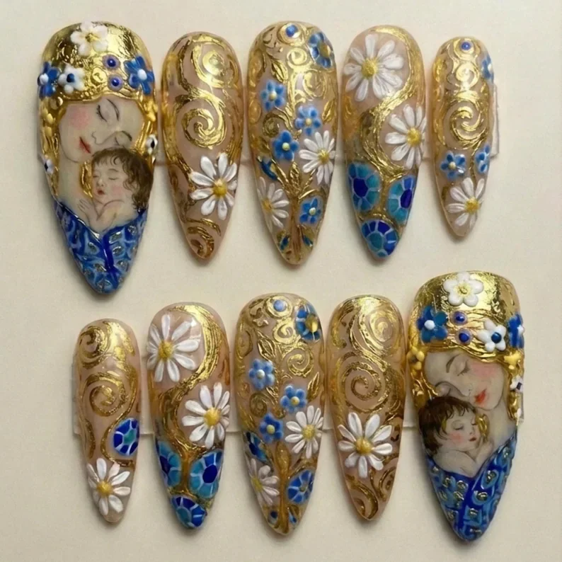 press on nails, custom press on nails, fake nails, Nails Art, stained glass nails, gold press on nails, 3d press on nails, luxury press on nails, handmade press on nails