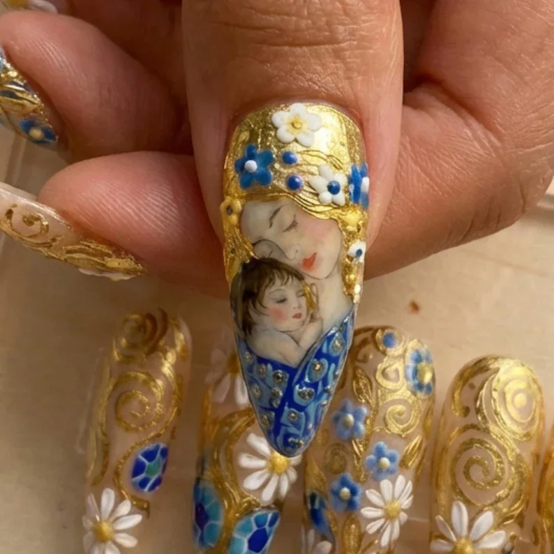 press on nails, custom press on nails, fake nails, Nails Art, stained glass nails, gold press on nails, 3d press on nails, luxury press on nails, handmade press on nails