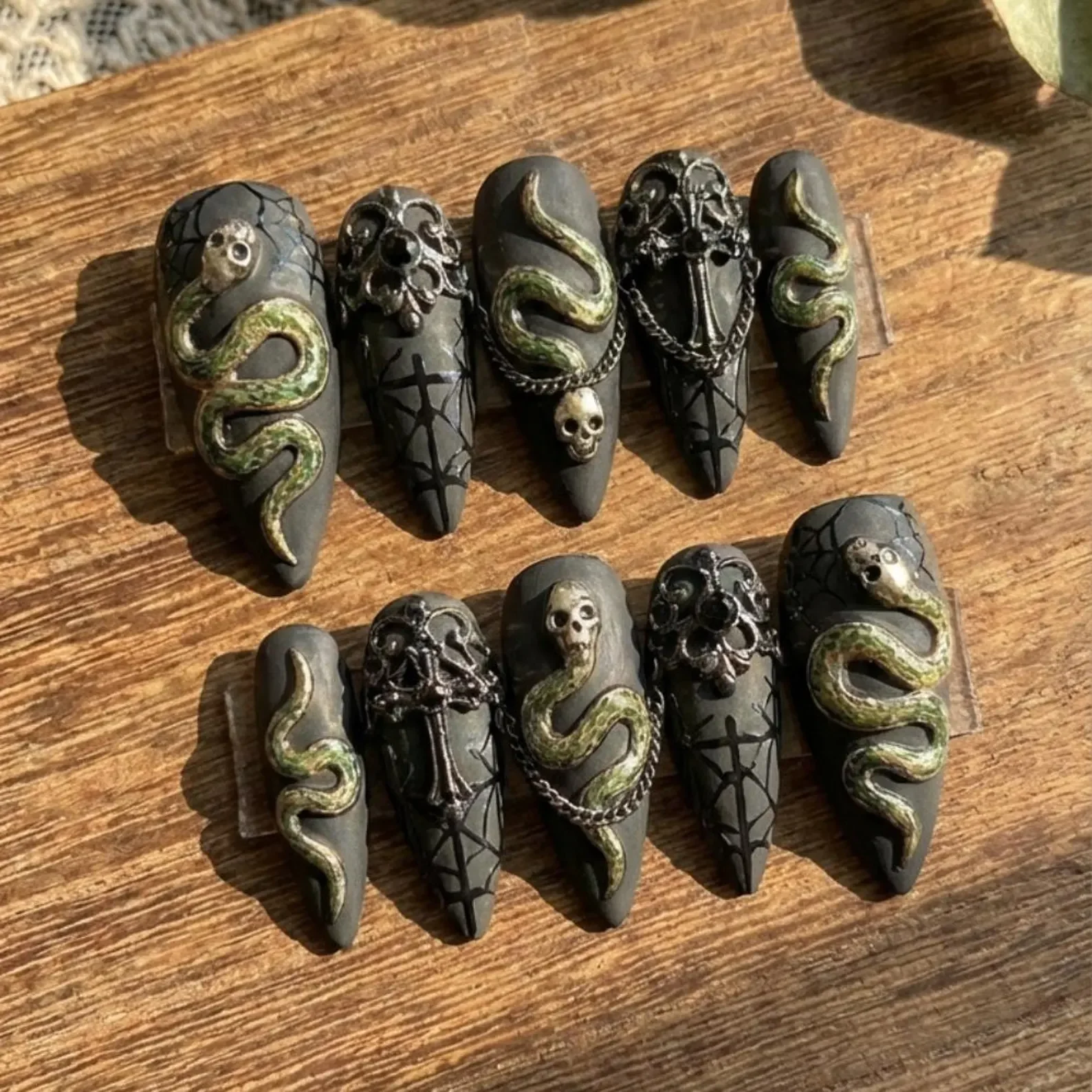 cross nail art, hand painted nails, press on nails, custom press on nails, fake nails, Nails Art, stained glass nails, gold press on nails, 3d press on nails, luxury press on nails, handmade press on nails