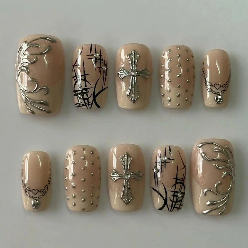 press on nails, custom press on nails, fake nails, Nails Art, stained glass nails, gold press on nails, 3d press on nails, luxury press on nails, handmade press on nails