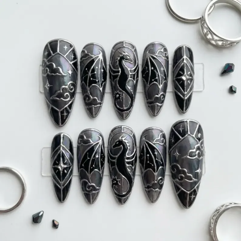 press on nails, custom press on nails, fake nails, Nails Art, stained glass nails, gold press on nails, 3d press on nails, luxury press on nails, handmade press on nails