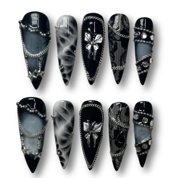 press on nails, custom press on nails, fake nails, Nails Art, stained glass nails, gold press on nails, 3d press on nails, luxury press on nails, handmade press on nails