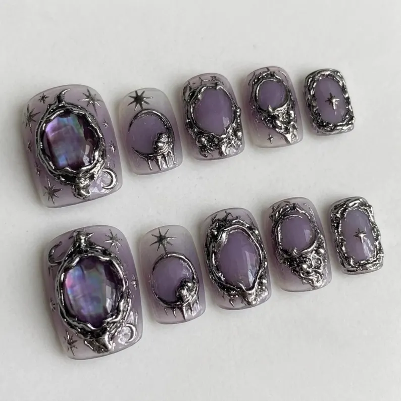 press on nails, custom press on nails, fake nails, Nails Art, stained glass nails, gold press on nails, 3d press on nails, luxury press on nails, handmade press on nails