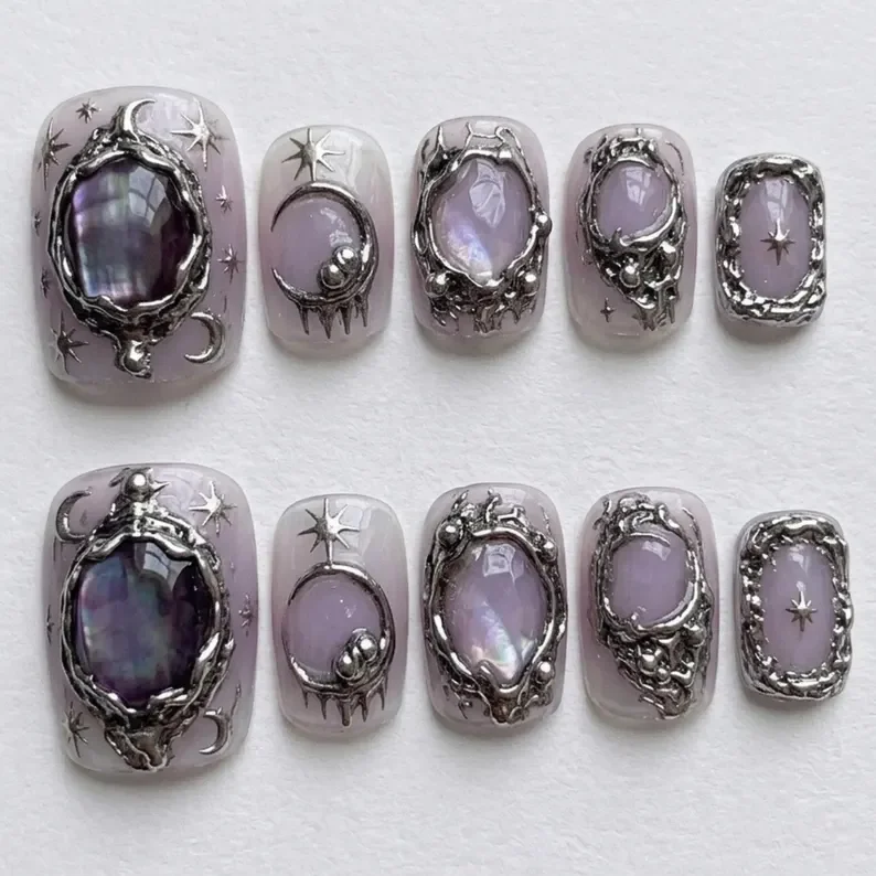 press on nails, custom press on nails, fake nails, Nails Art, stained glass nails, gold press on nails, 3d press on nails, luxury press on nails, handmade press on nails