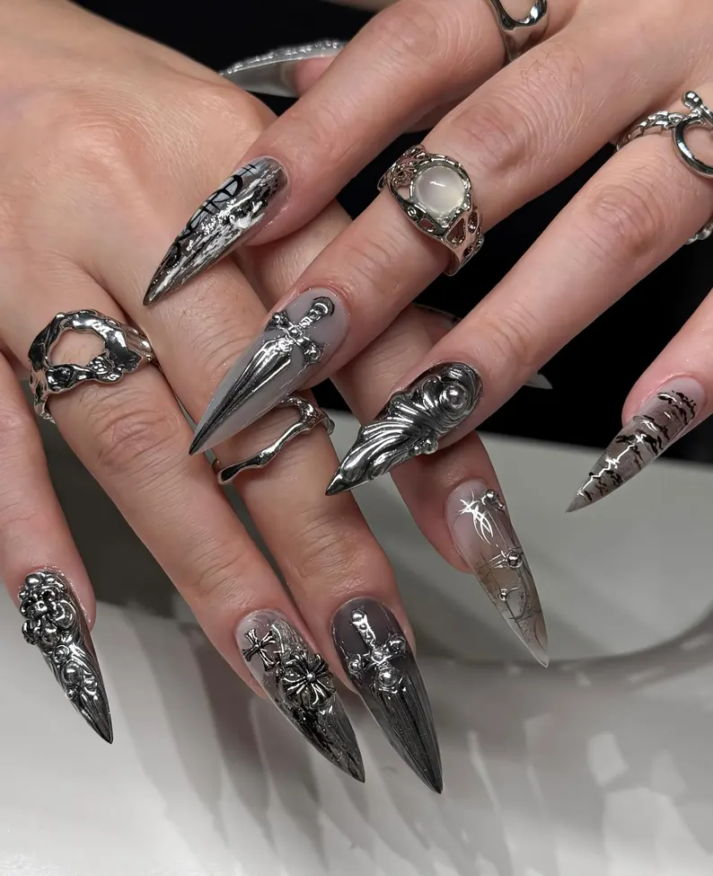 press on nails, custom press on nails, fake nails, Nails Art, stained glass nails, gold press on nails, 3d press on nails, luxury press on nails, handmade press on nails