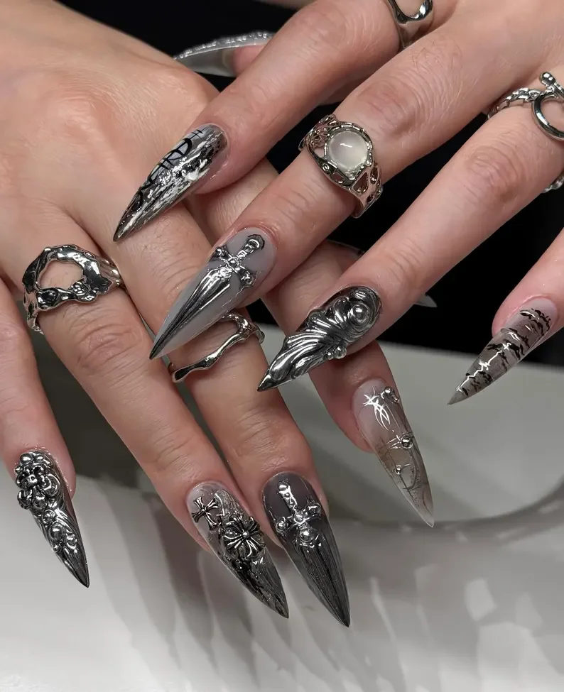 press on nails, custom press on nails, fake nails, Nails Art, stained glass nails, gold press on nails, 3d press on nails, luxury press on nails, handmade press on nails