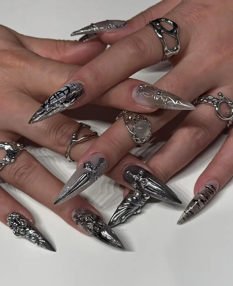 press on nails, custom press on nails, fake nails, Nails Art, stained glass nails, gold press on nails, 3d press on nails, luxury press on nails, handmade press on nails
