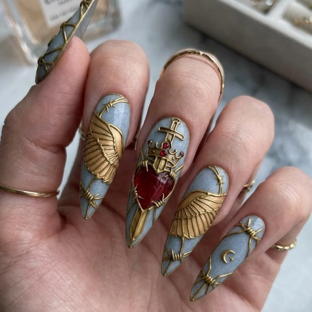 press on nails, custom press on nails, fake nails, Nails Art, stained glass nails, gold press on nails, 3d press on nails, luxury press on nails, handmade press on nails