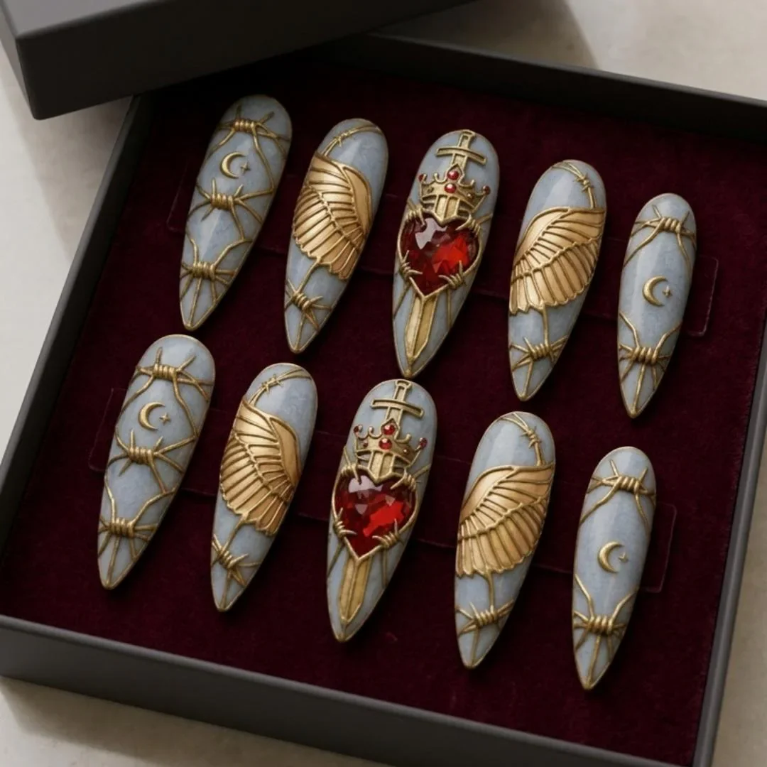 press on nails, custom press on nails, fake nails, Nails Art, stained glass nails, gold press on nails, 3d press on nails, luxury press on nails, handmade press on nails