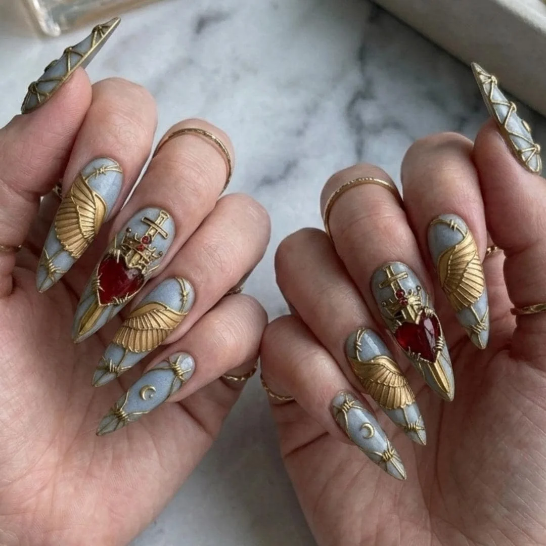 press on nails, custom press on nails, fake nails, Nails Art, stained glass nails, gold press on nails, 3d press on nails, luxury press on nails, handmade press on nails