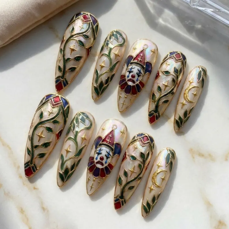 press on nails, custom press on nails, fake nails, Nails Art, stained glass nails, gold press on nails, 3d press on nails, luxury press on nails, handmade press on nails