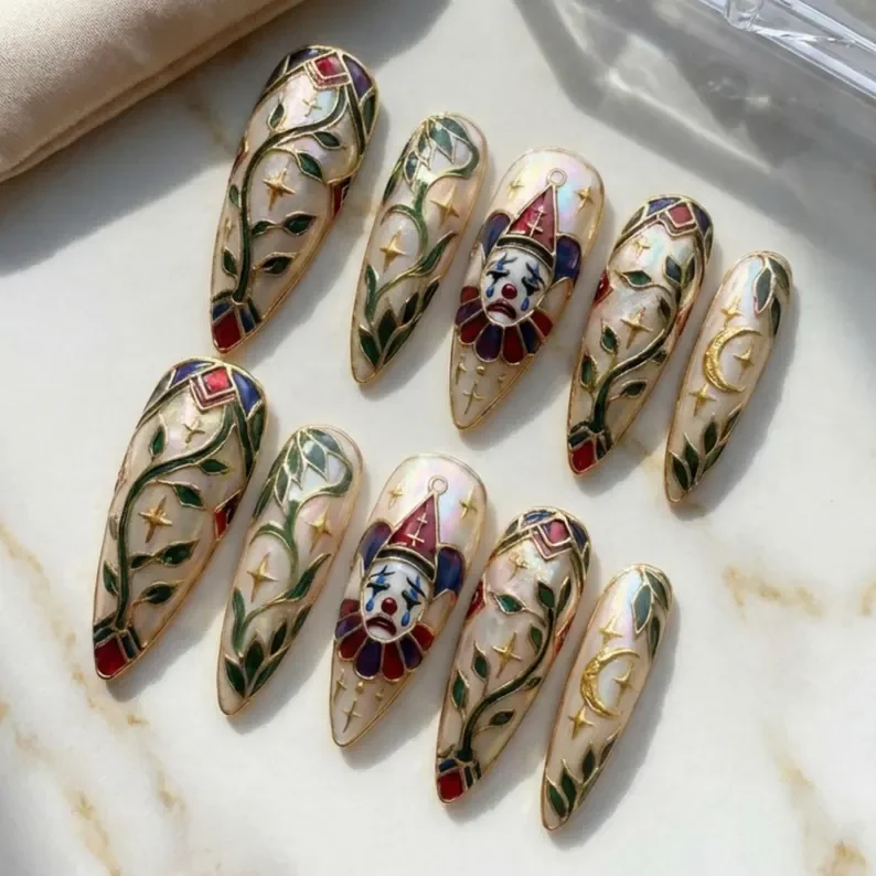 press on nails, custom press on nails, fake nails, Nails Art, stained glass nails, gold press on nails, 3d press on nails, luxury press on nails, handmade press on nails