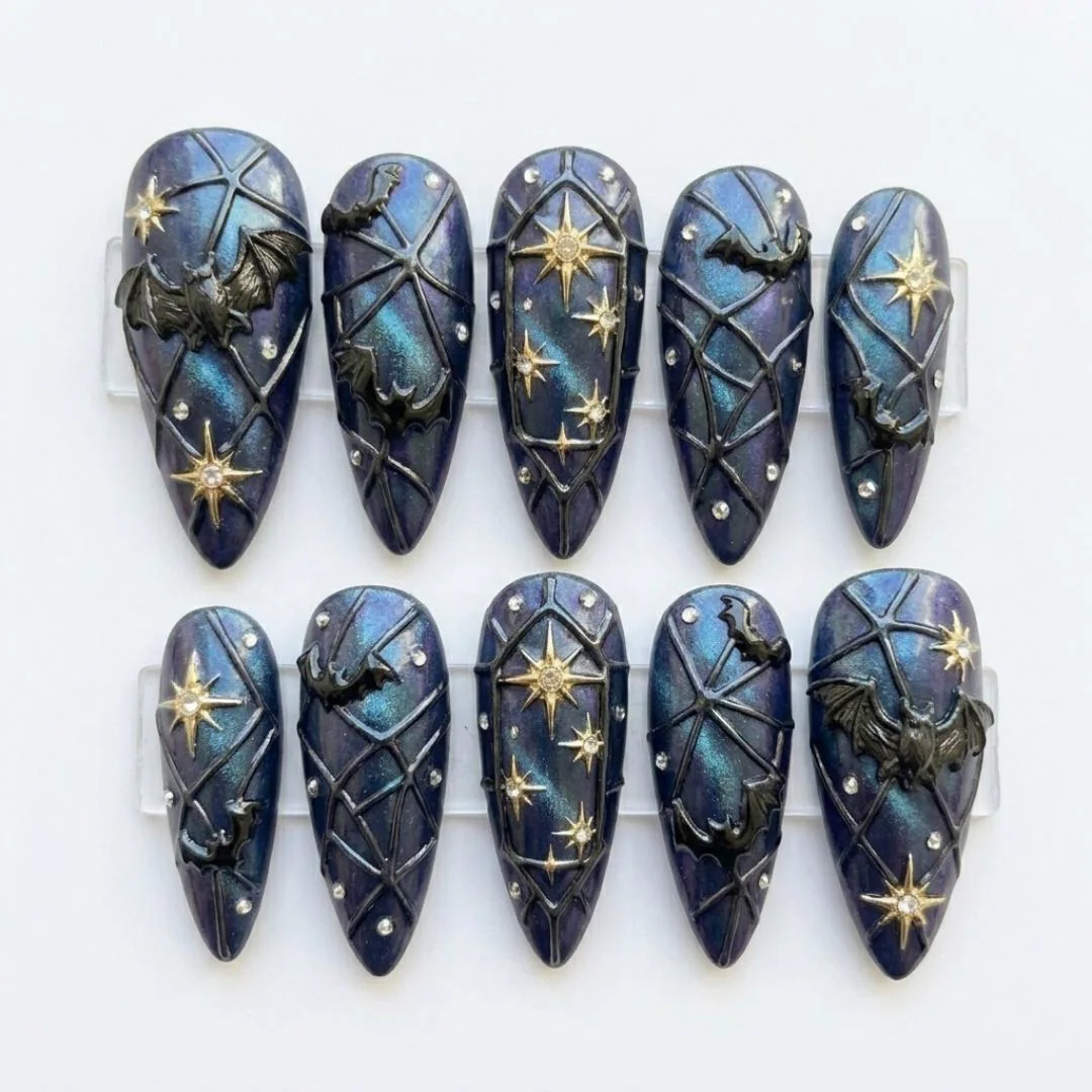 press on nails, custom press on nails, fake nails, Nails Art, stained glass nails, gold press on nails, 3d press on nails, luxury press on nails, handmade press on nails
